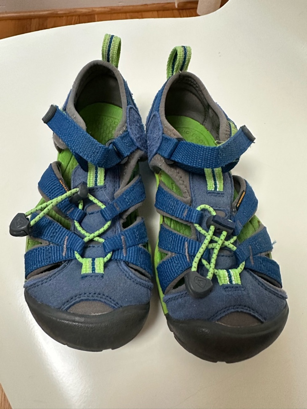 KEEN Kids Blue and Lime Green Outdoor Sandals